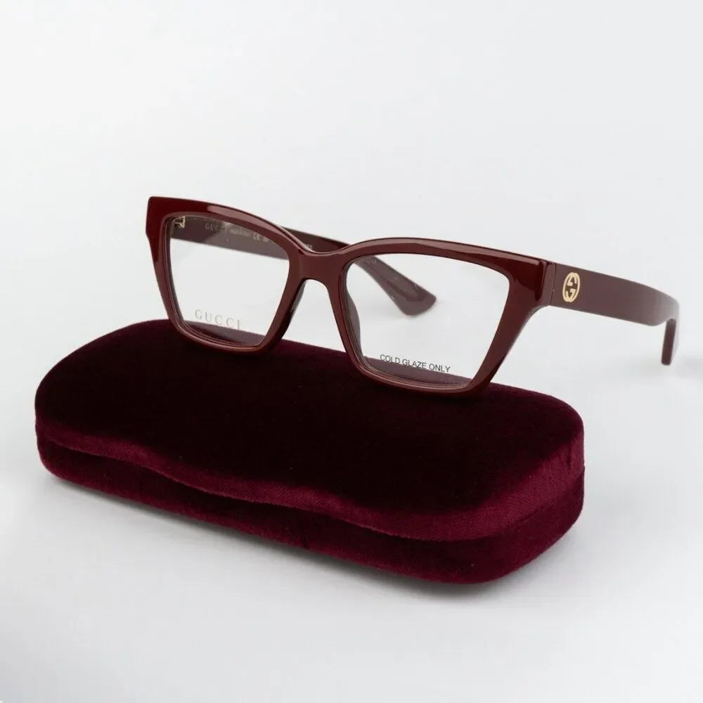 Gucci Women Eyeglasses Burgundy Cat Eye GG1715O 003 BRAND NEW